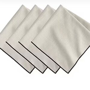 Elegant Cream Napkins with Black Trim